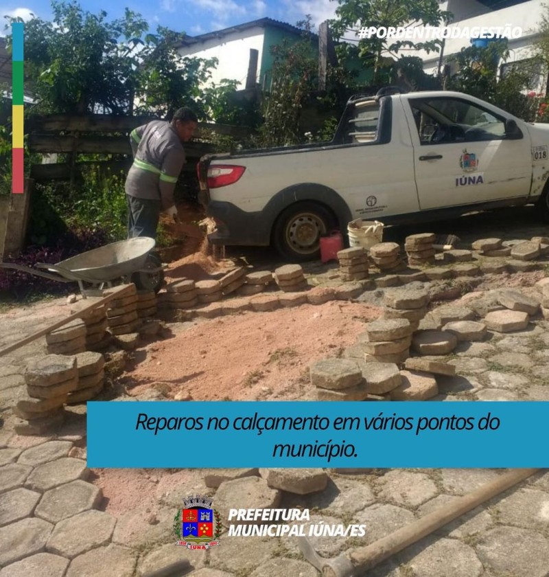OBRA 141 - Reparos no calçamento em vários pontos do município