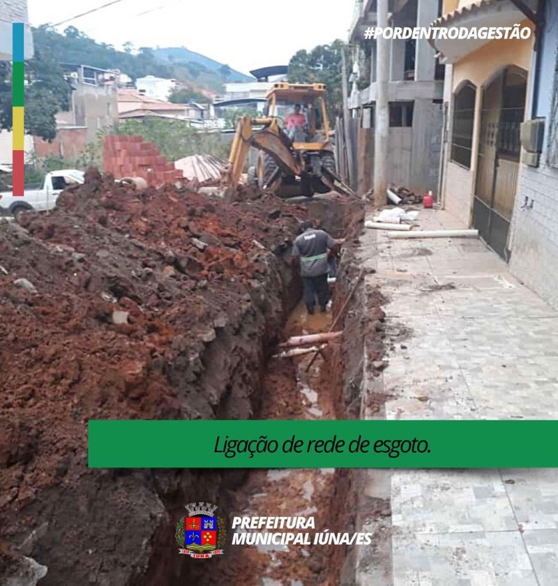 Ligação de rede de esgoto no Bairro Ferreira Vale