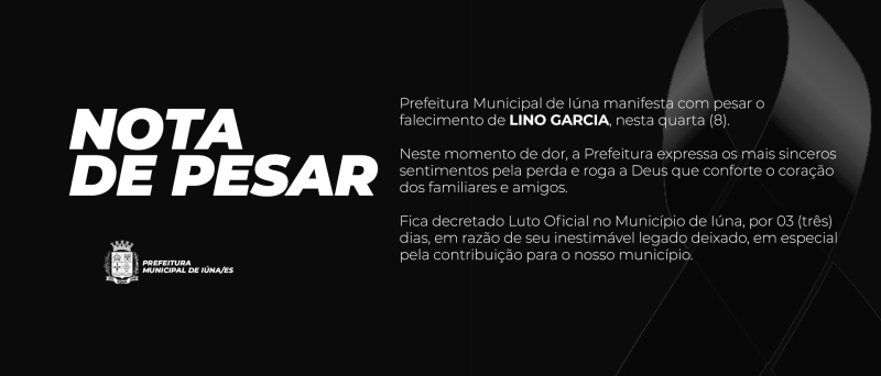 Nota de pesar: Sr. Lino Garcia