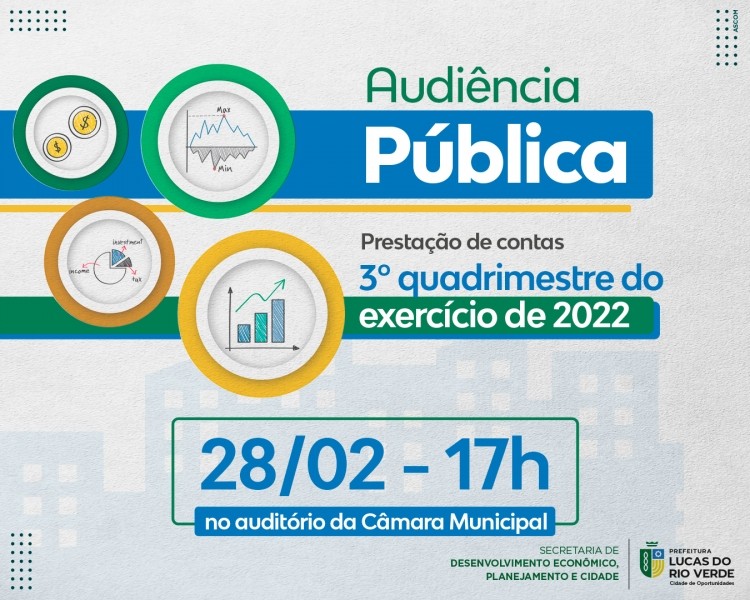 Gestão Municipal prestará contas do 3º quadrimestre de 2022 no fim do mês