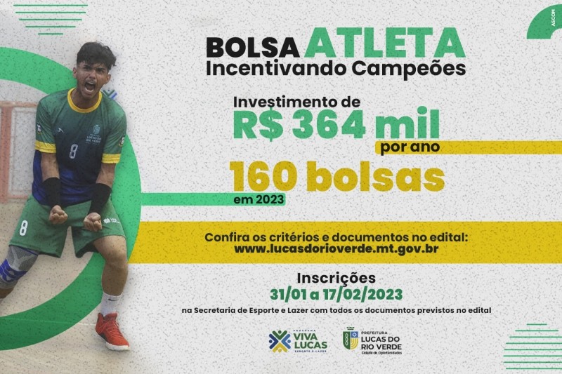 Inscrições para o Bolsa Atleta terminam na próxima sexta-feira (17)