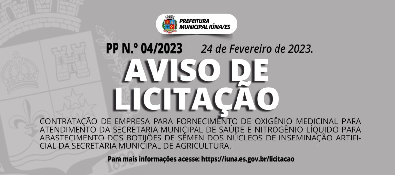 Aviso de Licitação Nº 04/2023