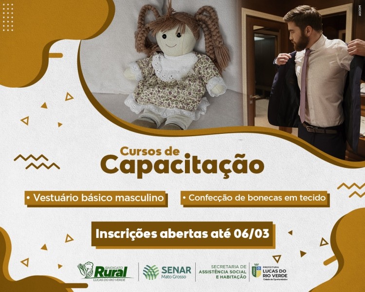 Assistência Social abre inscrições no Cras para cursos em Lucas do Rio Verde
