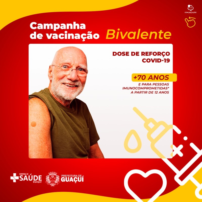 GUAÇUÍ INICIA NESTA TERÇA-FEIRA A APLICAÇÃO DA VACINA BIVALENTE CONTRA A COVID-19