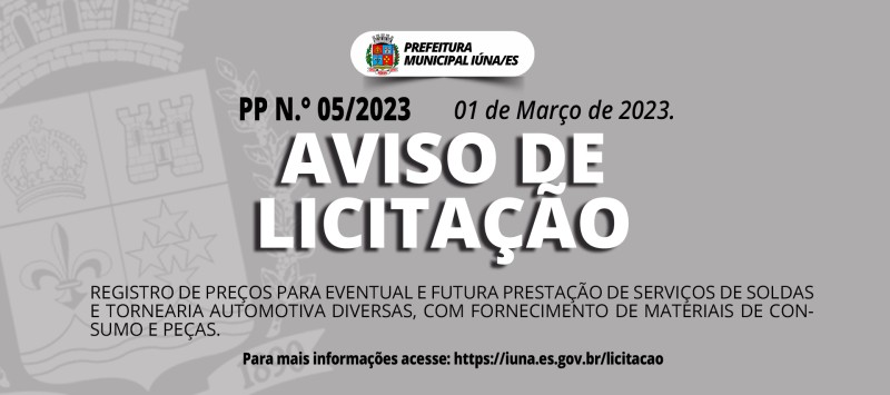 Aviso de Licitação Nº 05/2023