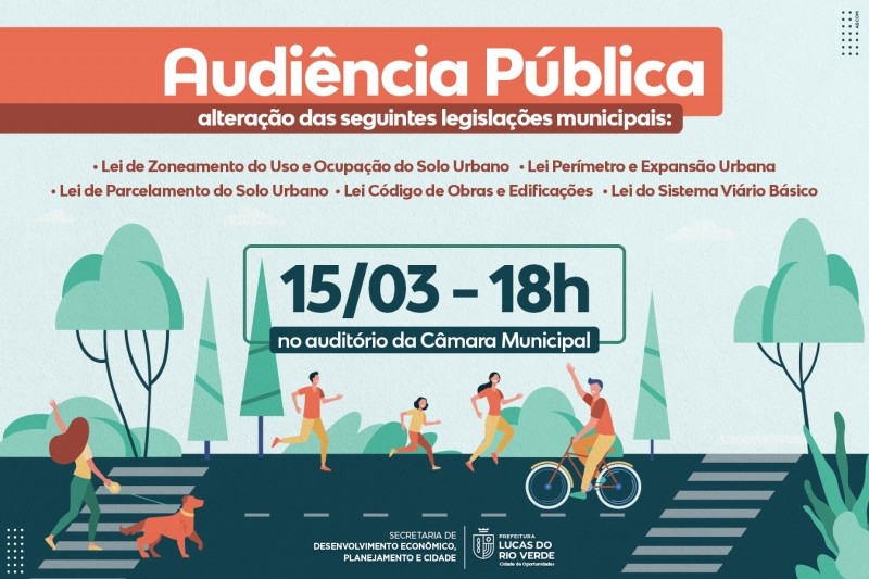 Audiência pública sobre zoneamento urbano será na próxima semana