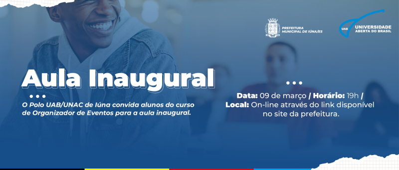 Polo UAB/UNAC convida alunos para aula inaugural de Organizador de Eventos