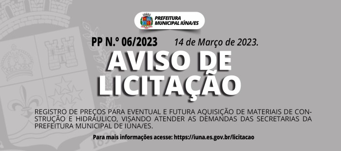 Aviso de Licitação Nº 06/2023