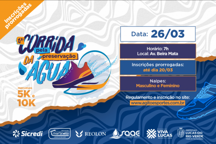 Corrida pela Preservação da Água tem inscrições prorrogadas até segunda-feira (20)