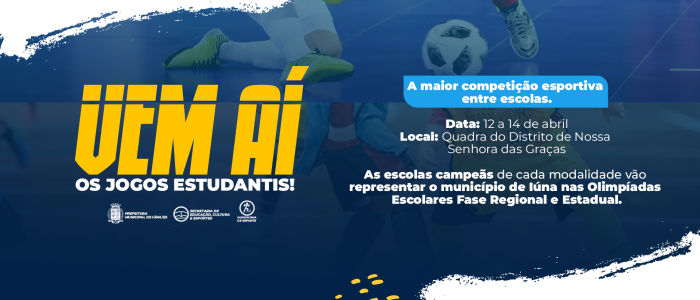 Jogos Estudantis devem mobilizar alunos de várias idades no município