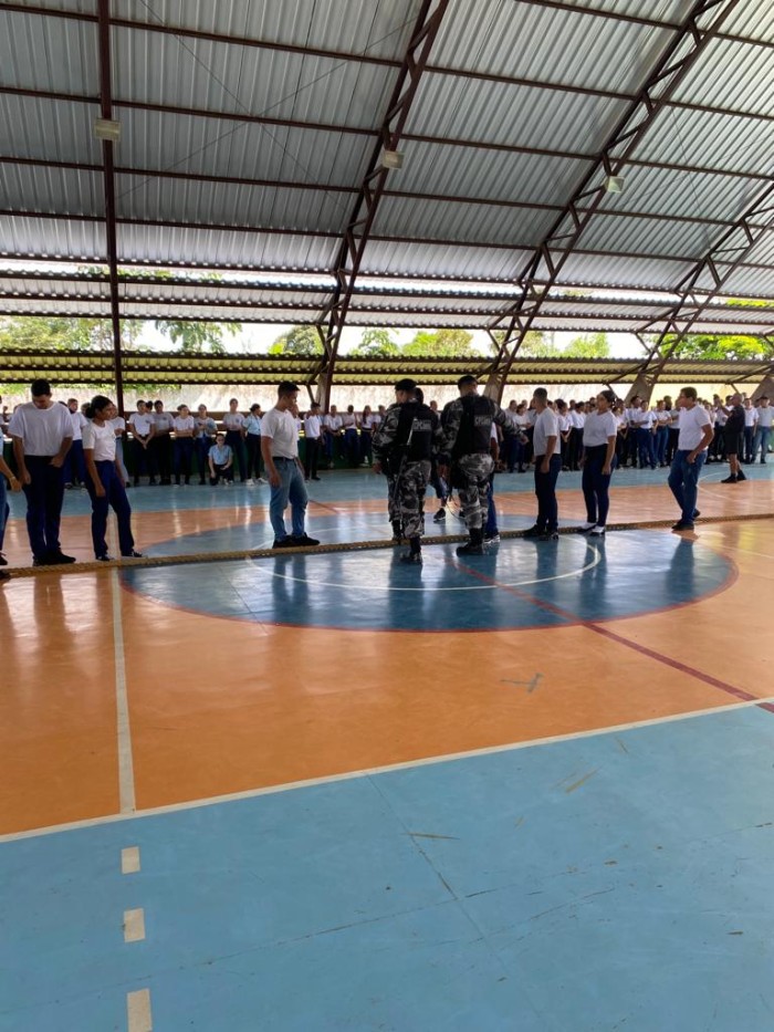 Polícia Militar do Acre promove manhã de atividades para alunos da Escola Cívico-Militar de Senador Guiomard