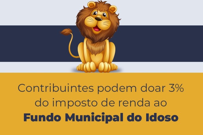 Contribuintes já podem fazer doação ao Fundo Municipal do Idoso abatida do imposto de renda a pagar