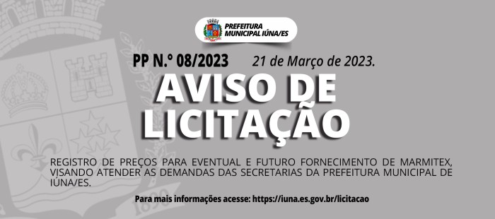 Aviso de Licitação Nº 08/2023