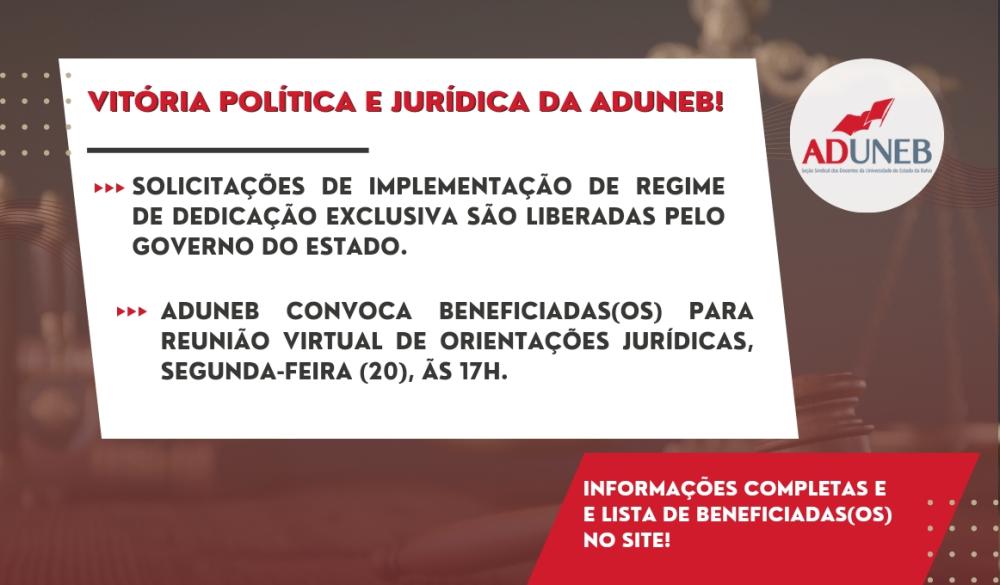 ADUNEB: SOLICITAÇÕES LIBERADAS.
