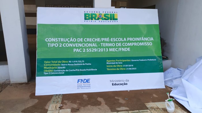 Liberado o recurso de R$ 414 mil para conclusão da creche do bairro Nossa Senhora da Penha