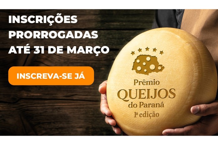 Inscrições para o Prêmio Queijos do Paraná terminam nesta sexta feira