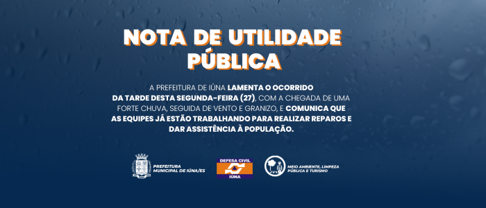 Nota de utilidade pública: Forte chuva do dia 27 de março