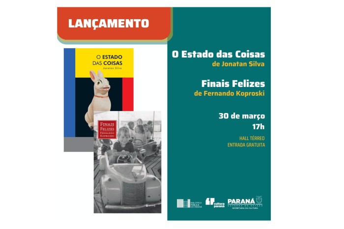Jonatan Silva e Fernando Koproski lançam livros na Biblioteca Pública nesta quinta-feira