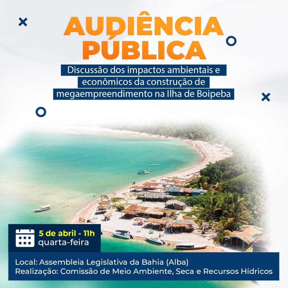 Alba realiza audiência pública para discutir megaempreendimento na Ilha de Boipeba.