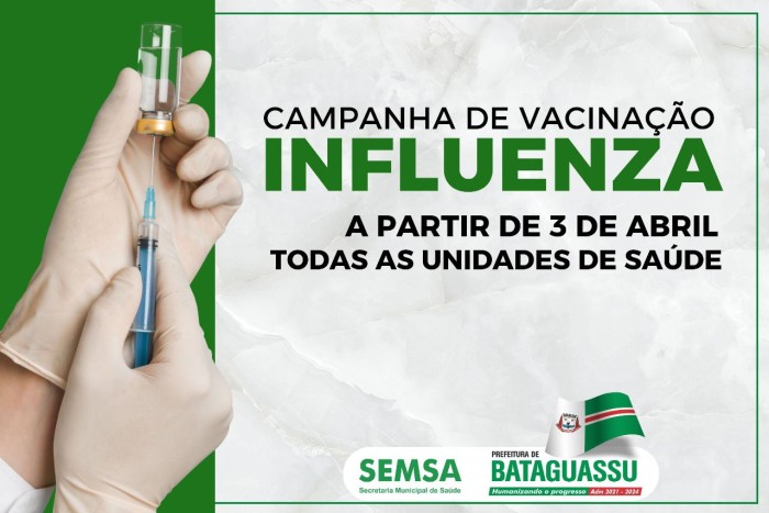 Saúde inicia campanha de vacinação contra vírus Influenza em Bataguassu