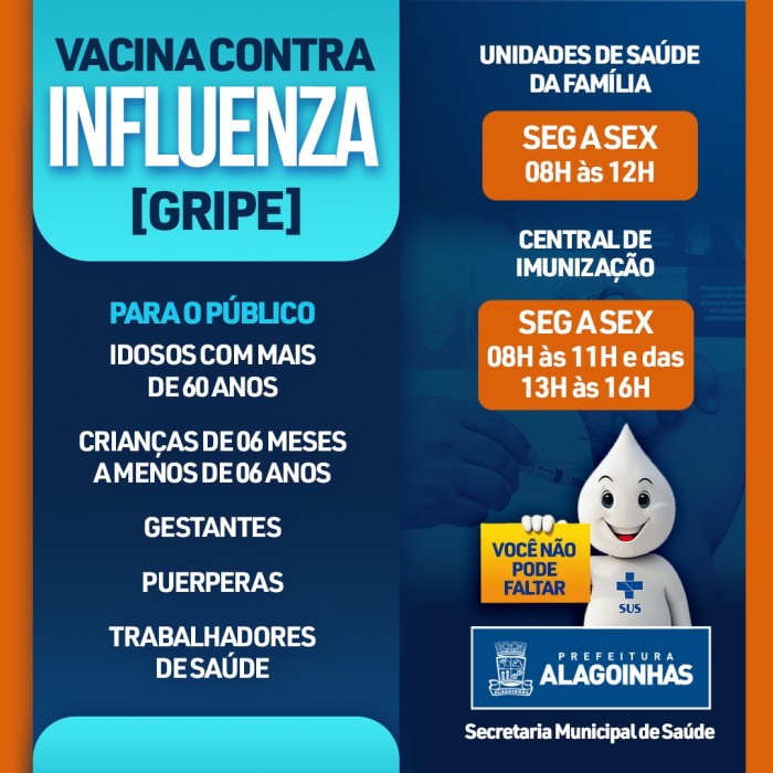Alagoinhas inicia vacinação contra Gripe Influenza na próxima segunda (10)