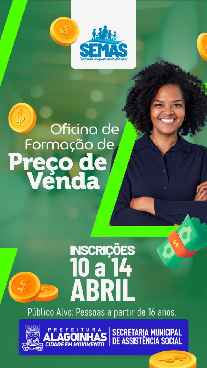 Abertas as inscrições para a Oficina de Formação de Preço de Venda