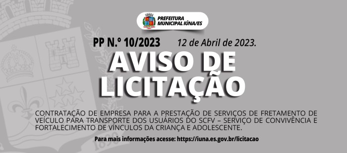 Aviso de Licitação Nº 10/2023