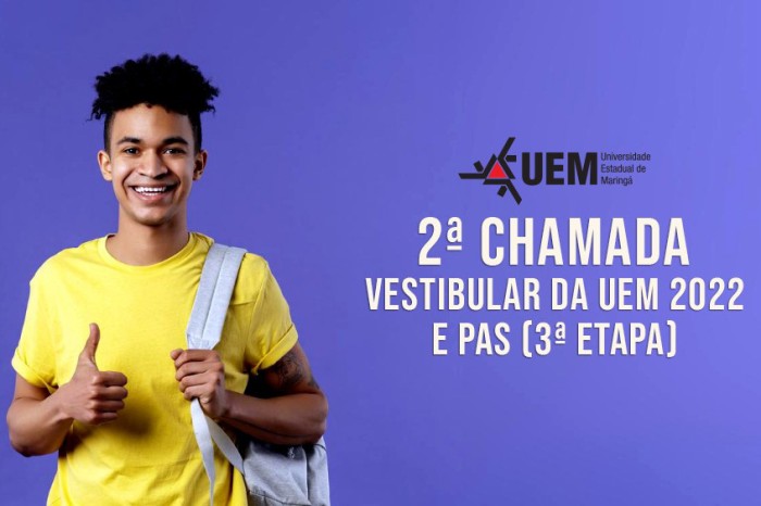 Solicitação para 2ª chamada do Vestibular 2022 e PAS da UEM será nesta quarta e quinta