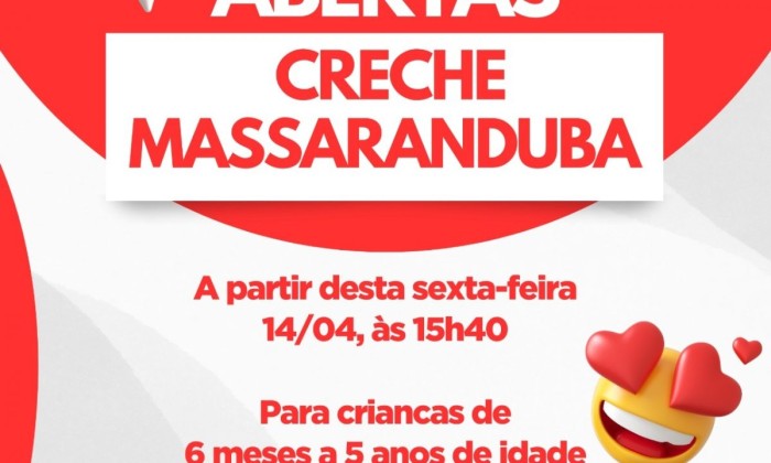 Matrículas da Creche da comunidade Massaranduba serão abertas no dia da inauguração