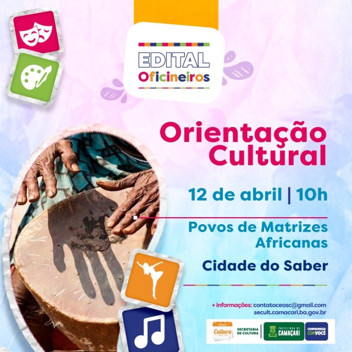 Orientação sobre edital Oficineiros para povos de matrizes africanas acontece nesta quarta (12)