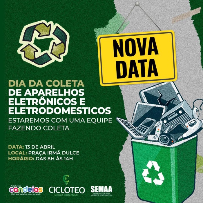 Prefeitura de Candeias promove o Dia da Coleta de Resíduos Eletrônicos e Eletrodomésticos