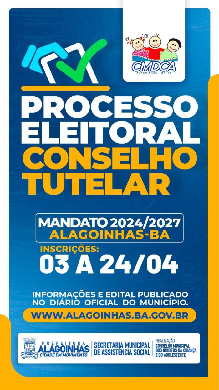 Continuam abertas as inscrições para o pleito eleitoral do Conselho Tutelar; remuneração inicial é de 3 mil e 300 reais
