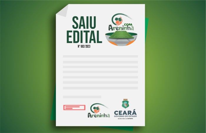 Sesporte divulga Edital Nº 02/2023 referente ao Chamamento Público do Projeto Copa das Areninhas