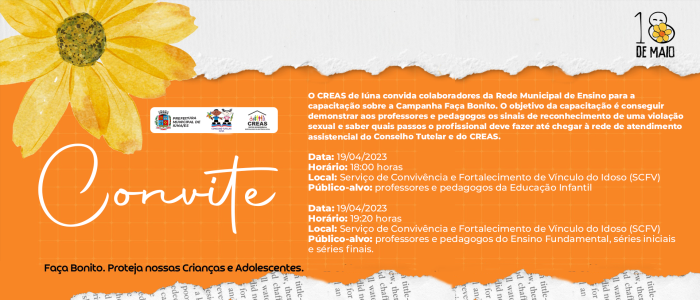 Campanha Faça Bonito: profissionais da Educação terão capacitação nesta quarta-feira (19)
