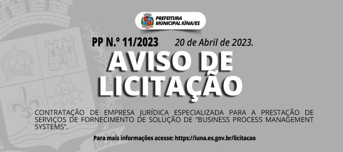 Aviso de Licitação Nº 11/2023