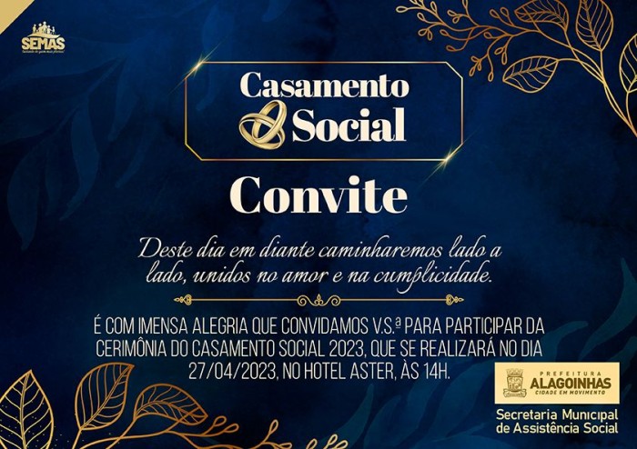 Casamento Social 2023 acontece na próxima quinta-feira (27); 46 casais participam da cerimônia