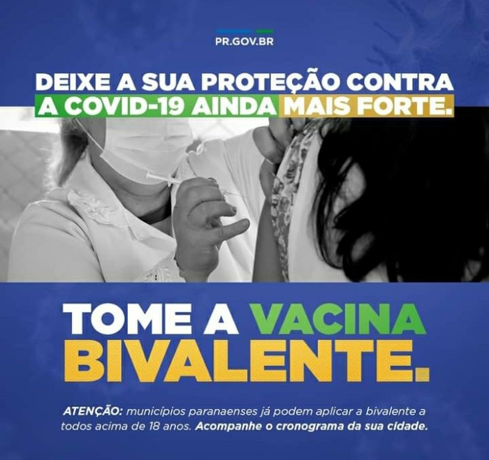 Saúde recomenda vacina bivalente contra a Covid-19 para todas as pessoas acima de 18 anos; veja locais em Ibaiti