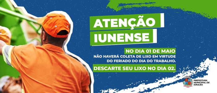 Não haverá coleta de lixo na próxima segunda-feira (01)