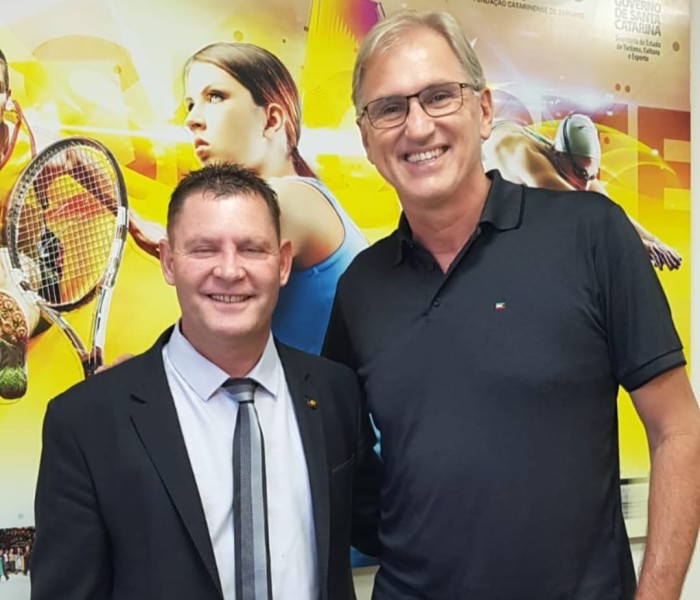 Presidente da Fesporte, Paulão, recebe líder do Governo na Alesc e assessores parlamentares