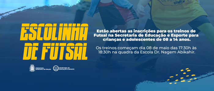 Escolinha de Futsal terá início dia 08 de maio