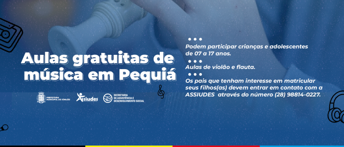 Estão abertas vagas para aulas de música para crianças em Pequiá