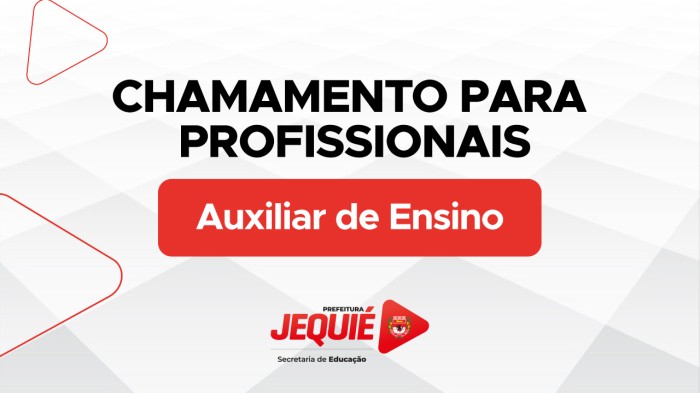 Prefeitura de Jequié realiza novo chamamento para profissionais de apoio escolar