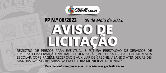 Aviso de Licitação Nº 09/2023