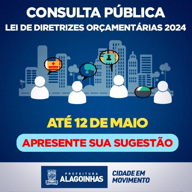 Termina nesta sexta-feira (12) a consulta pública on-line para elaboração da Lei de Diretrizes Orçamentárias (LDO)