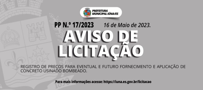 Aviso de Licitação Nº 17/2023
