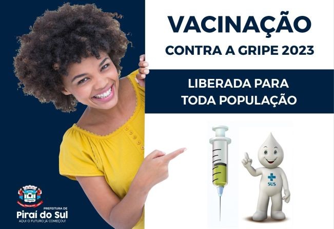 VACINA CONTRA A GRIPE É LIBERADA PARA TODA A POPULAÇÃO E SEGUE ATÉ O FINAL DO MÊS