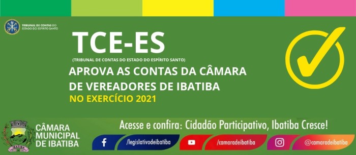 Câmara de Ibatiba tem contas de 2021 aprovadas pelo TCE-ES