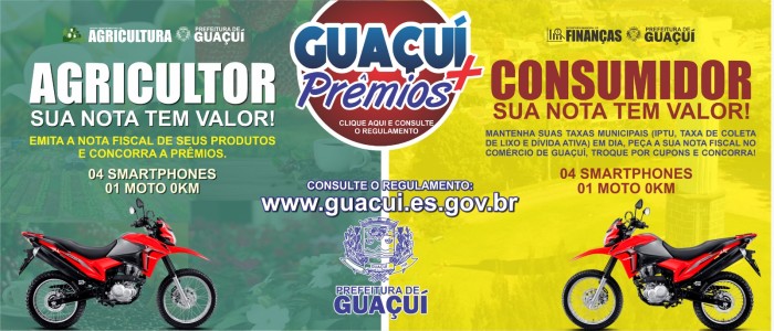 CAMPANHA GUAÇUÍ MAIS PRÊMIOS VAI SORTEAR 2 MOTOS E 8 SMARTPHONES