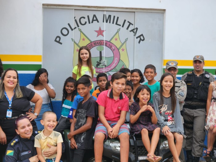 Polícia Militar do Acre proporciona manhã de lazer a jovens do Cras de Senador Guiomard
