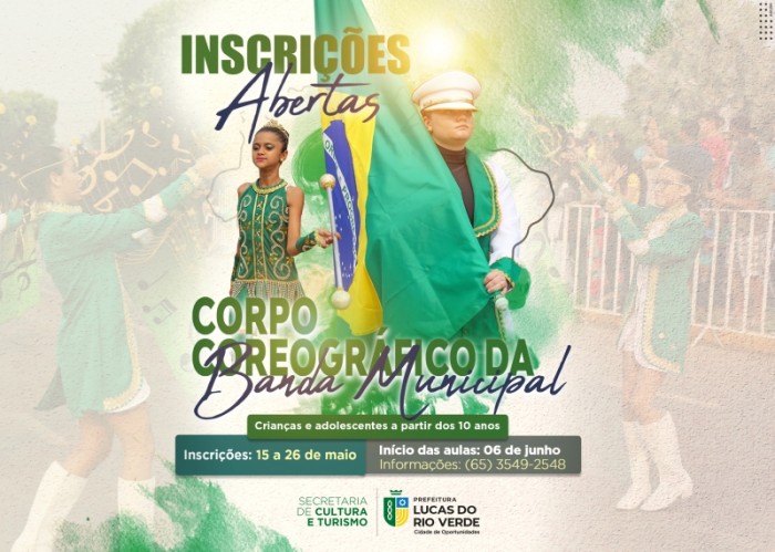 Inscrições para o Corpo Coreográfico da Banda Municipal encerram nesta sexta-feira (26)